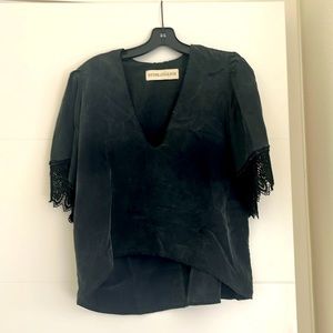 Black Stone Cold Fox Top with Lace